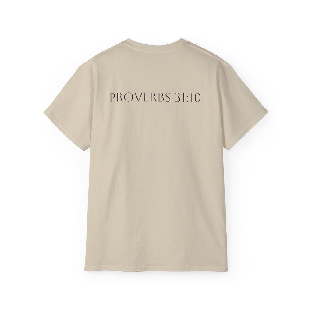 Proverbs 31:10 ‘She Is Far More Precious Than Rubies’ Cotton Tee