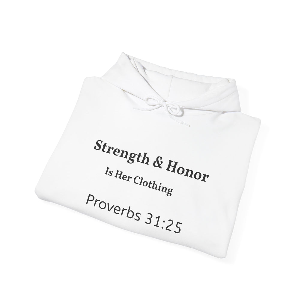 Strength & Honor Proverbs 31:25 Christian Hoodie – Women’s Faith Sweatshirt