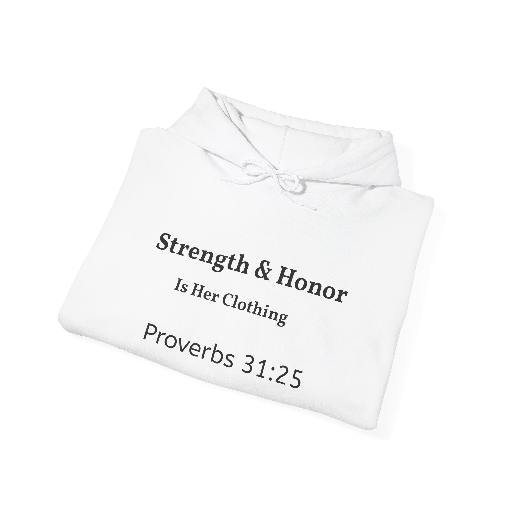 Strength & Honor Proverbs 31:25 Christian Hoodie – Women’s Faith Sweatshirt