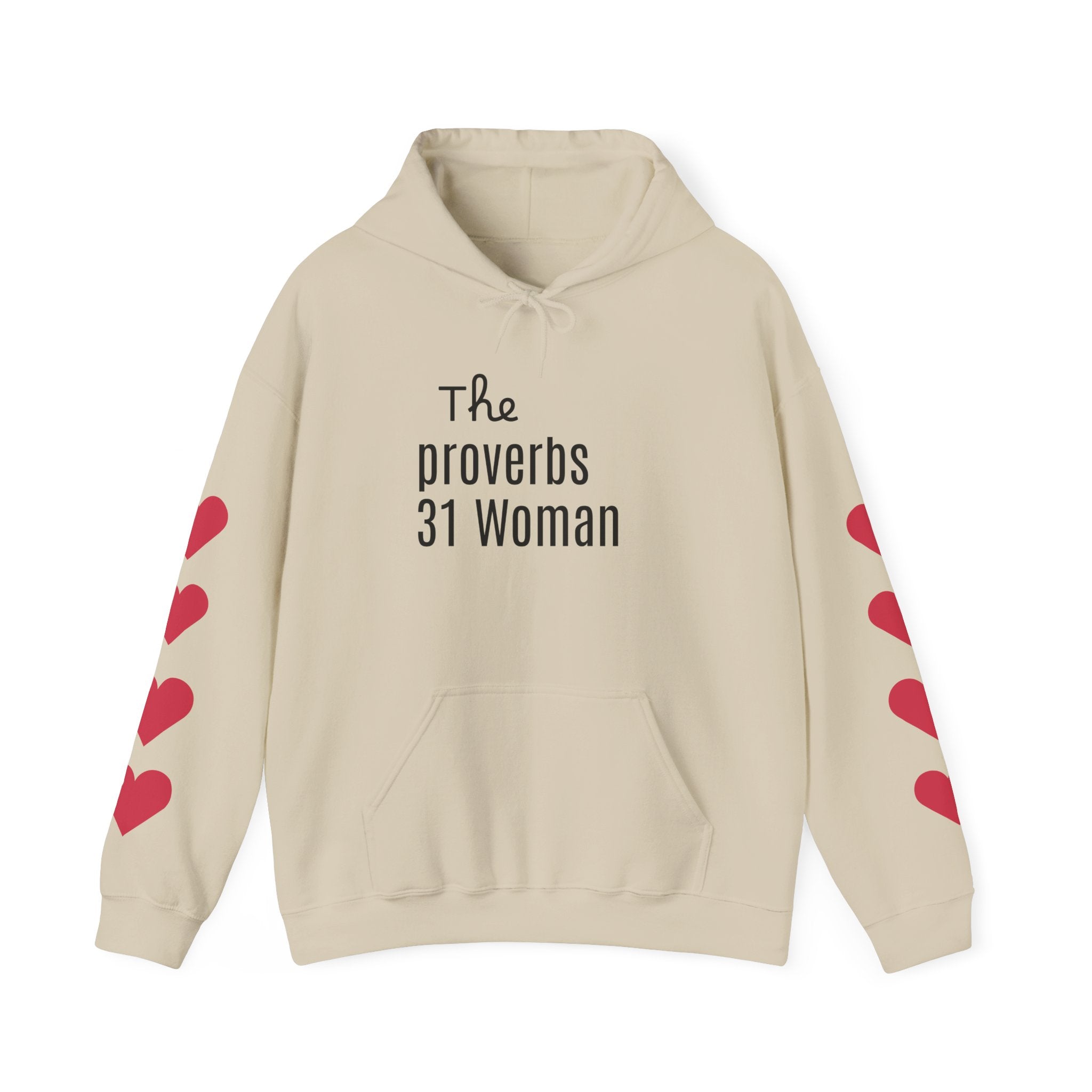 Proverbs 31 Woman Hoodie — Heart Elbow Patch Christian Sweatshirt