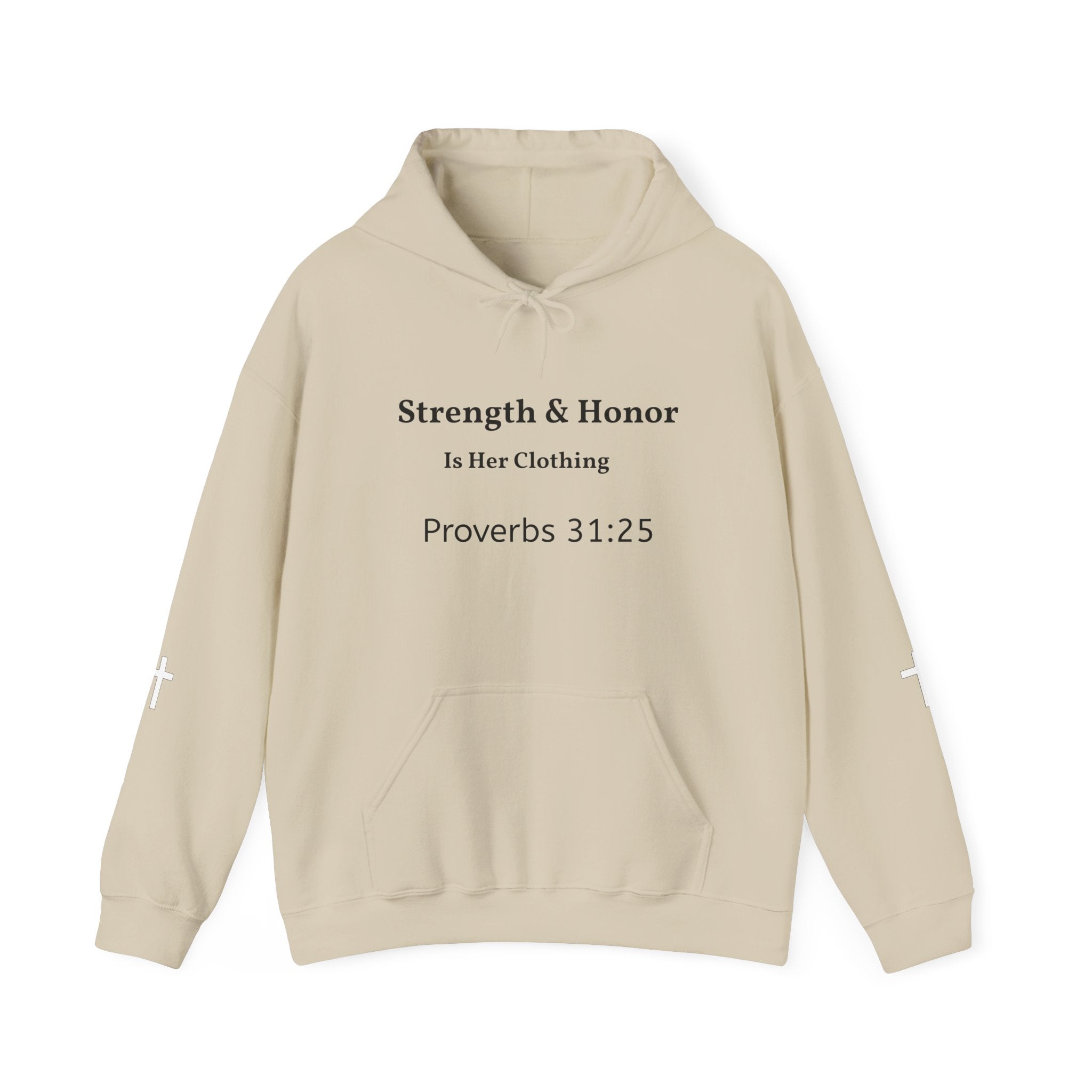 Strength & Honor Proverbs 31:25 Christian Hoodie – Women’s Faith Sweatshirt