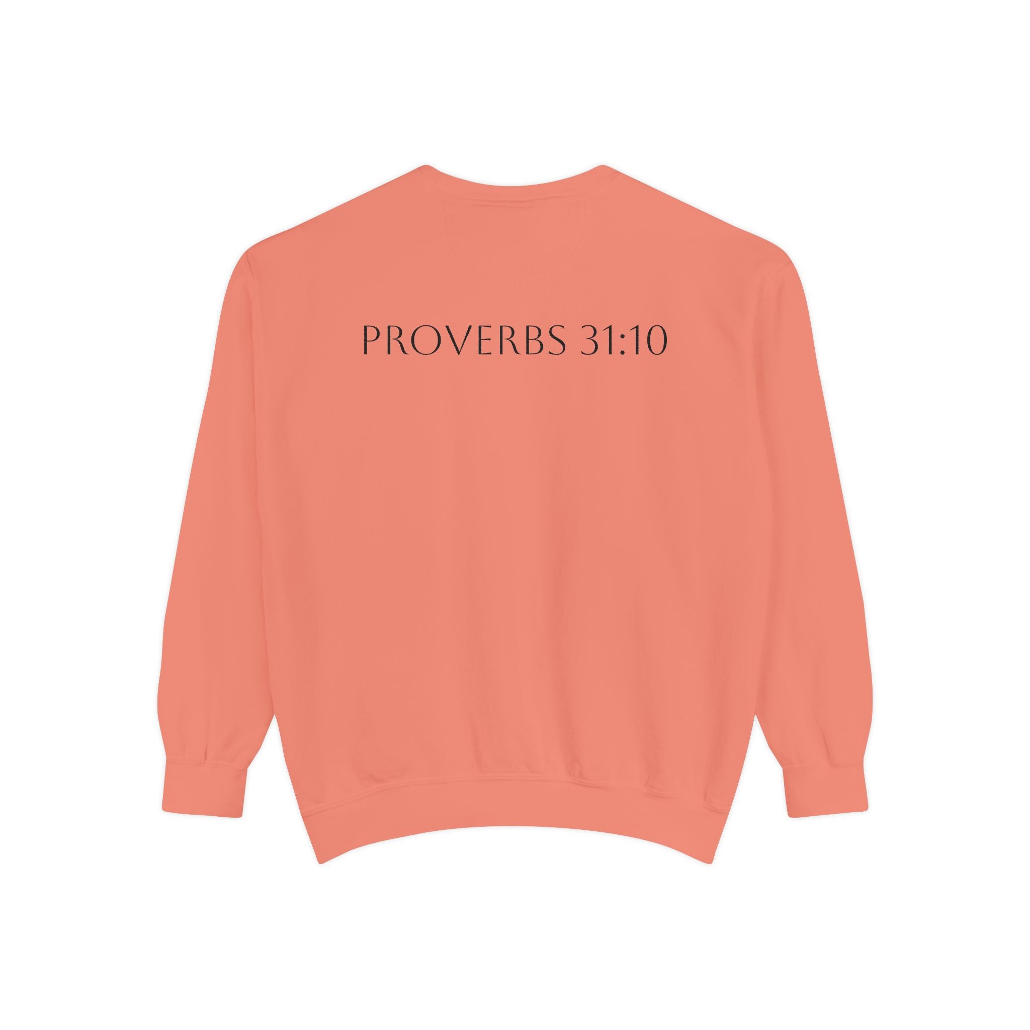 Proverbs 31:10 Sweatshirt — "She Is Far More Precious Than Rubies" Christian Crewneck