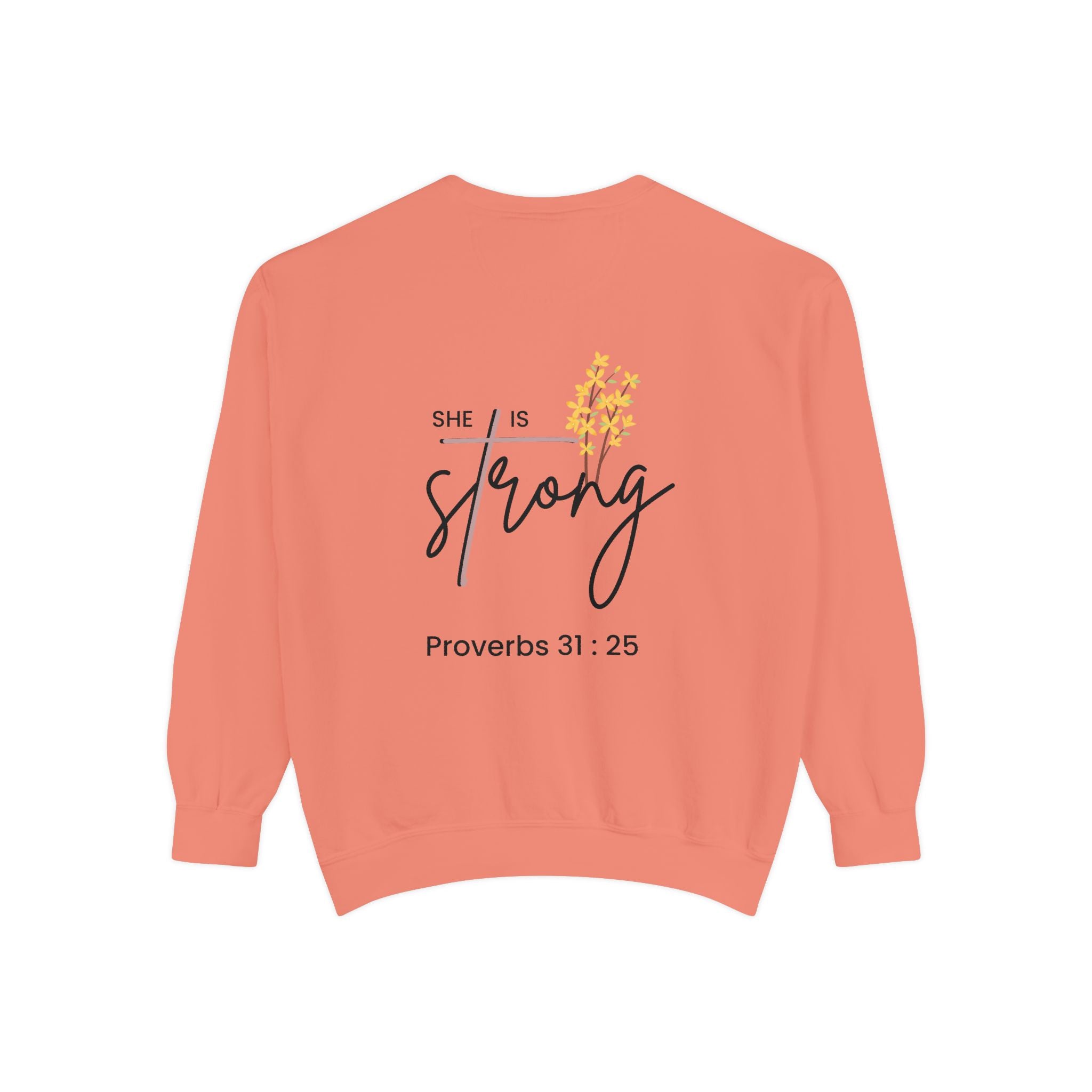 Sweatshirt — "Strong & Free" Christian Proverbs 31:25 Floral Crewneck