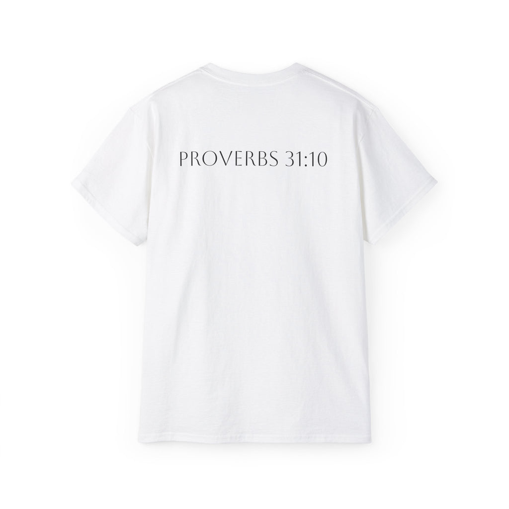 Proverbs 31:10 ‘She Is Far More Precious Than Rubies’ Cotton Tee