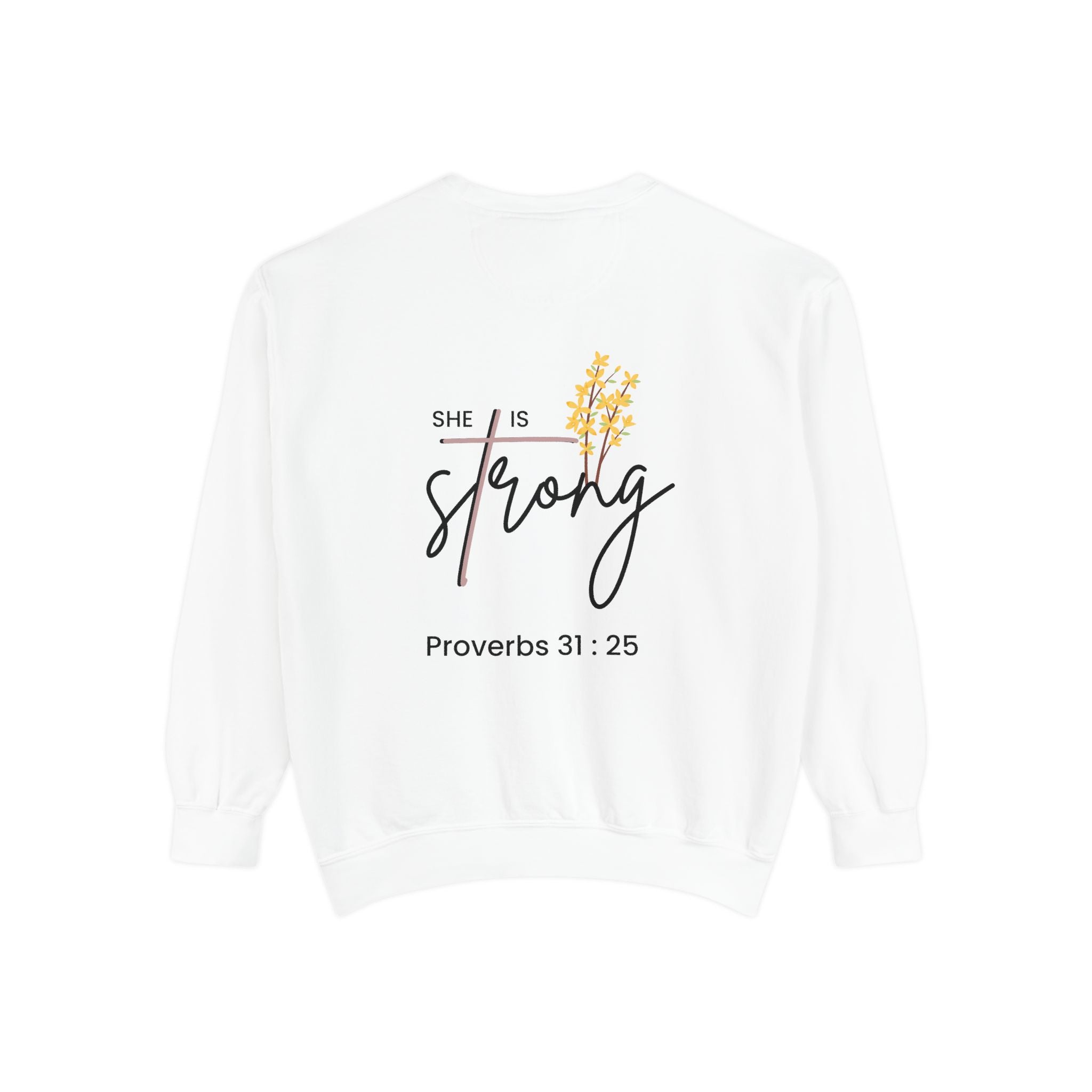 Sweatshirt — "Strong & Free" Christian Proverbs 31:25 Floral Crewneck