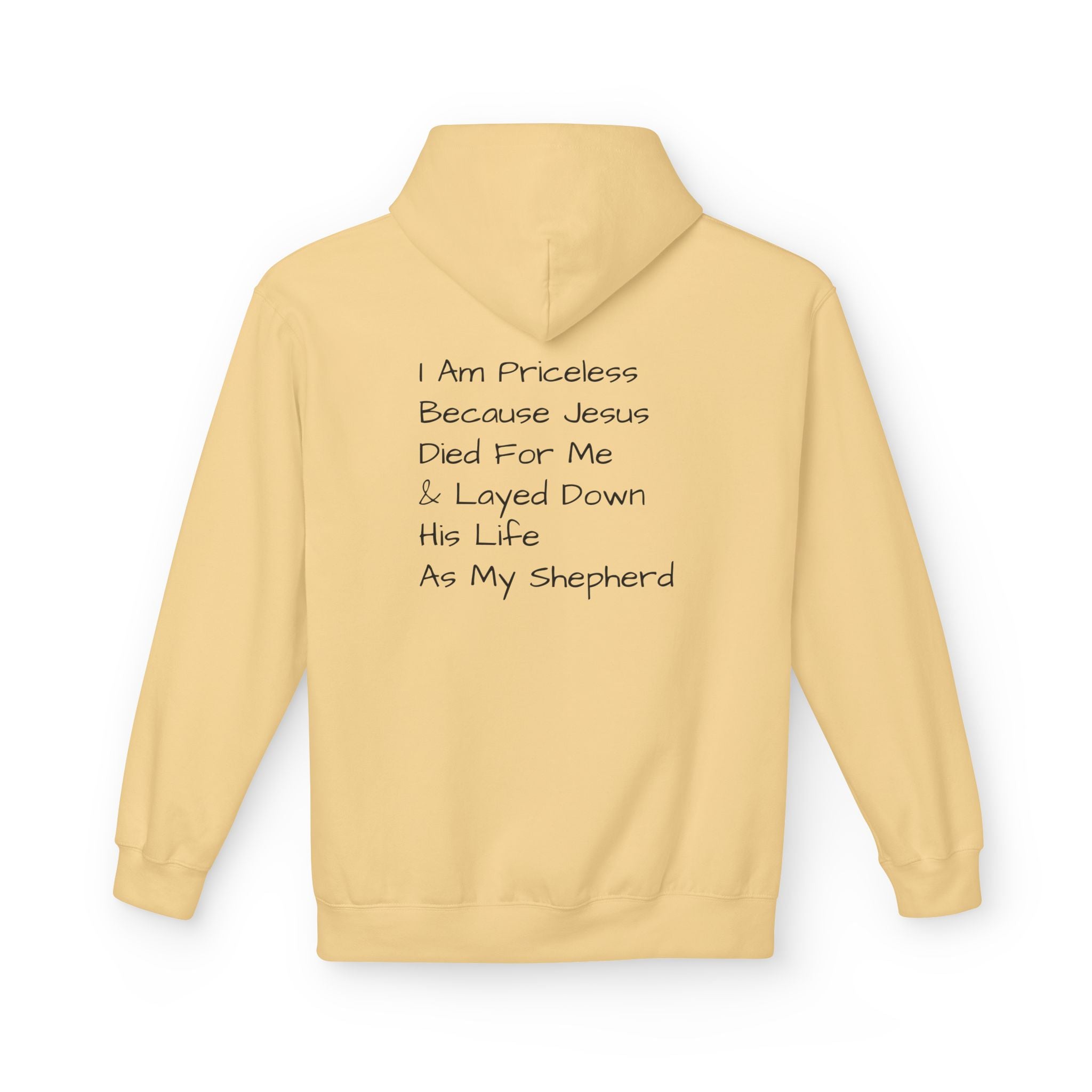 Priceless Hoodie — Christian Faith Message Hooded Sweatshirt ("You Are Priceless" / John 10:11)