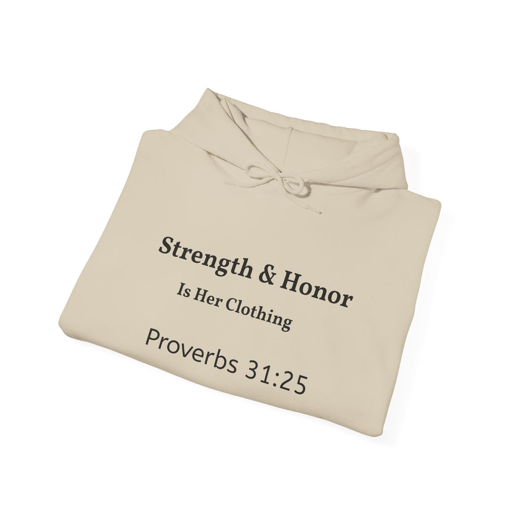 Strength & Honor Proverbs 31:25 Christian Hoodie – Women’s Faith Sweatshirt