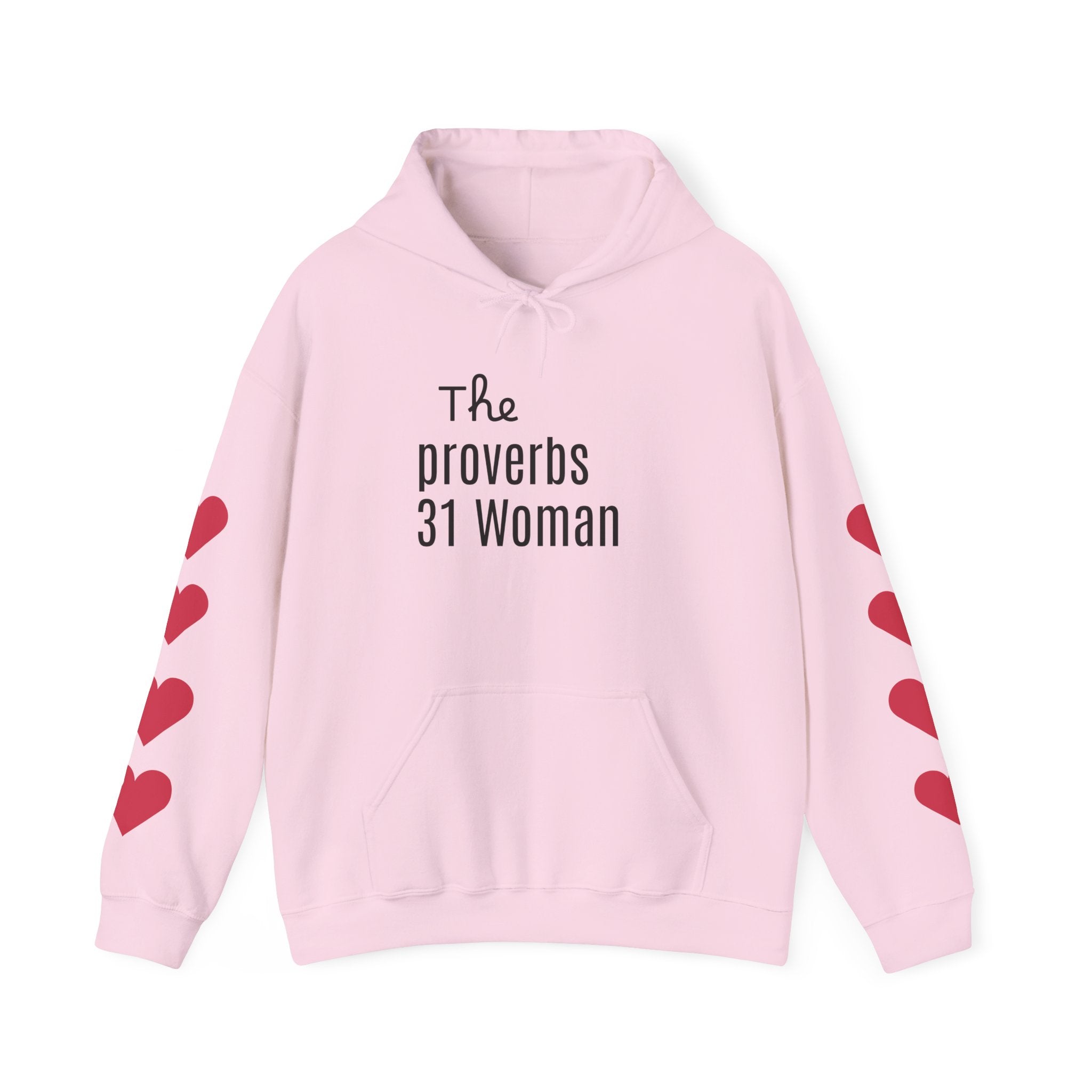 Proverbs 31 Woman Hoodie — Heart Elbow Patch Christian Sweatshirt