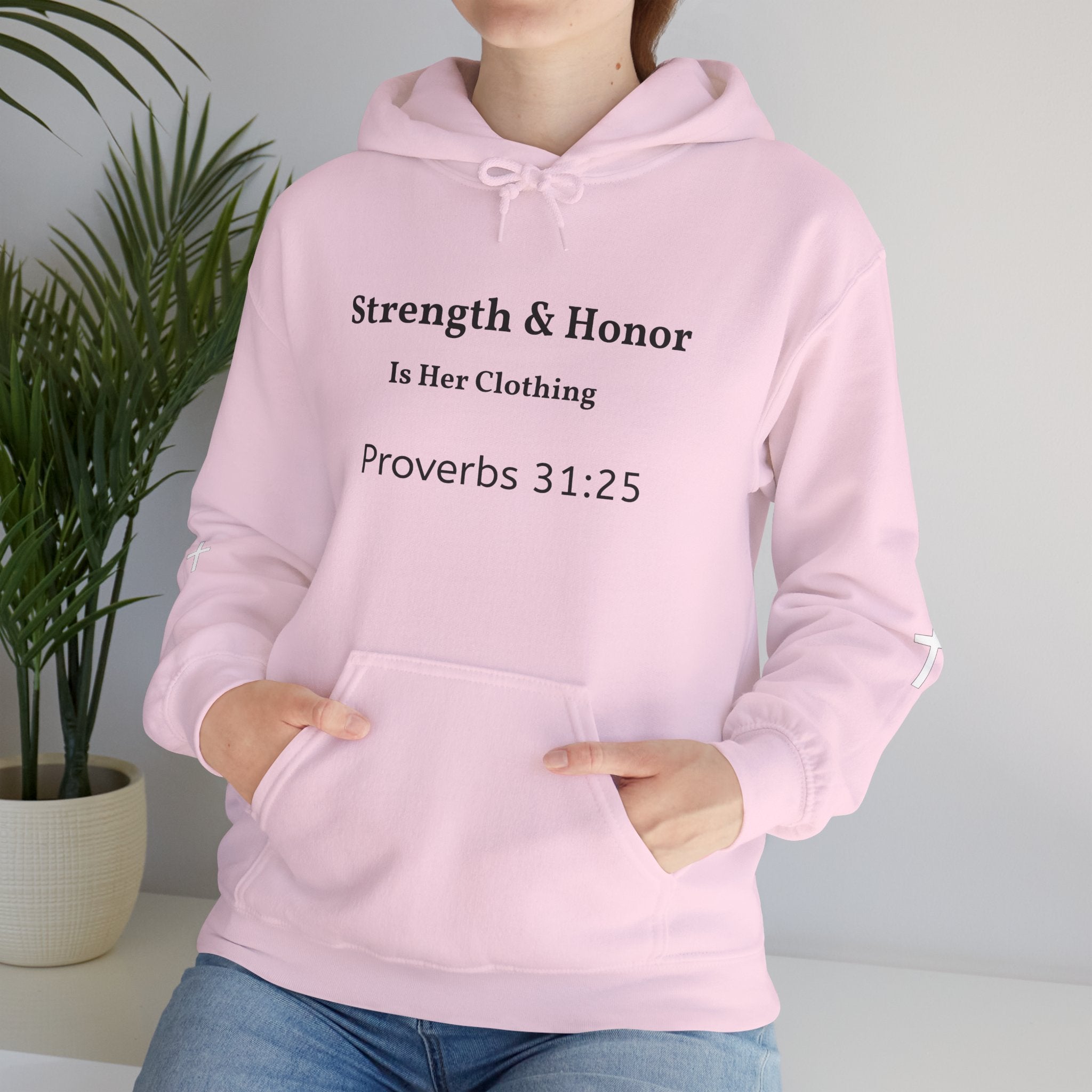 Strength & Honor Proverbs 31:25 Christian Hoodie – Women’s Faith Sweatshirt