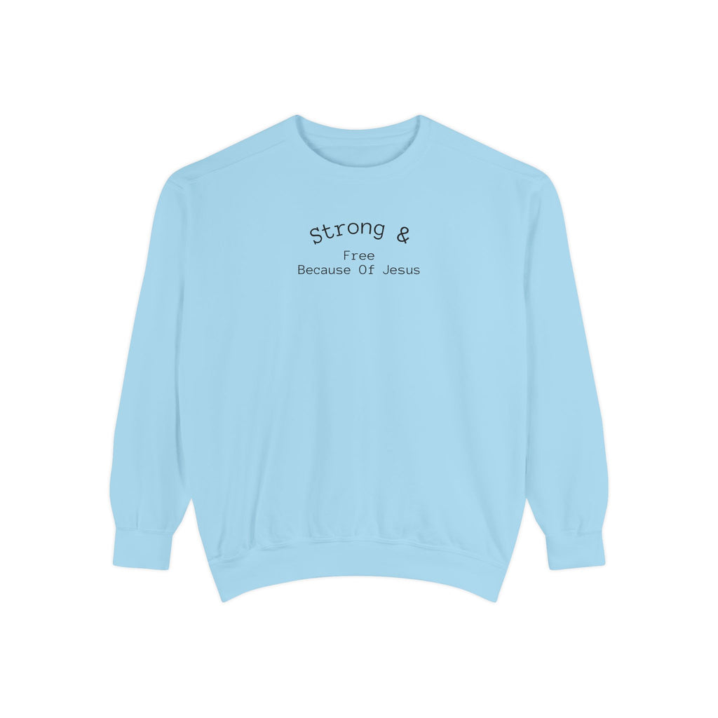 Sweatshirt — "Strong & Free" Christian Proverbs 31:25 Floral Crewneck