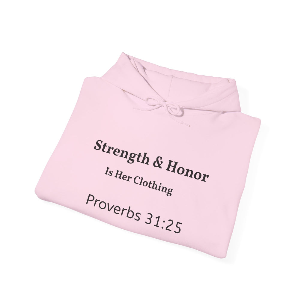 Strength & Honor Proverbs 31:25 Christian Hoodie – Women’s Faith Sweatshirt