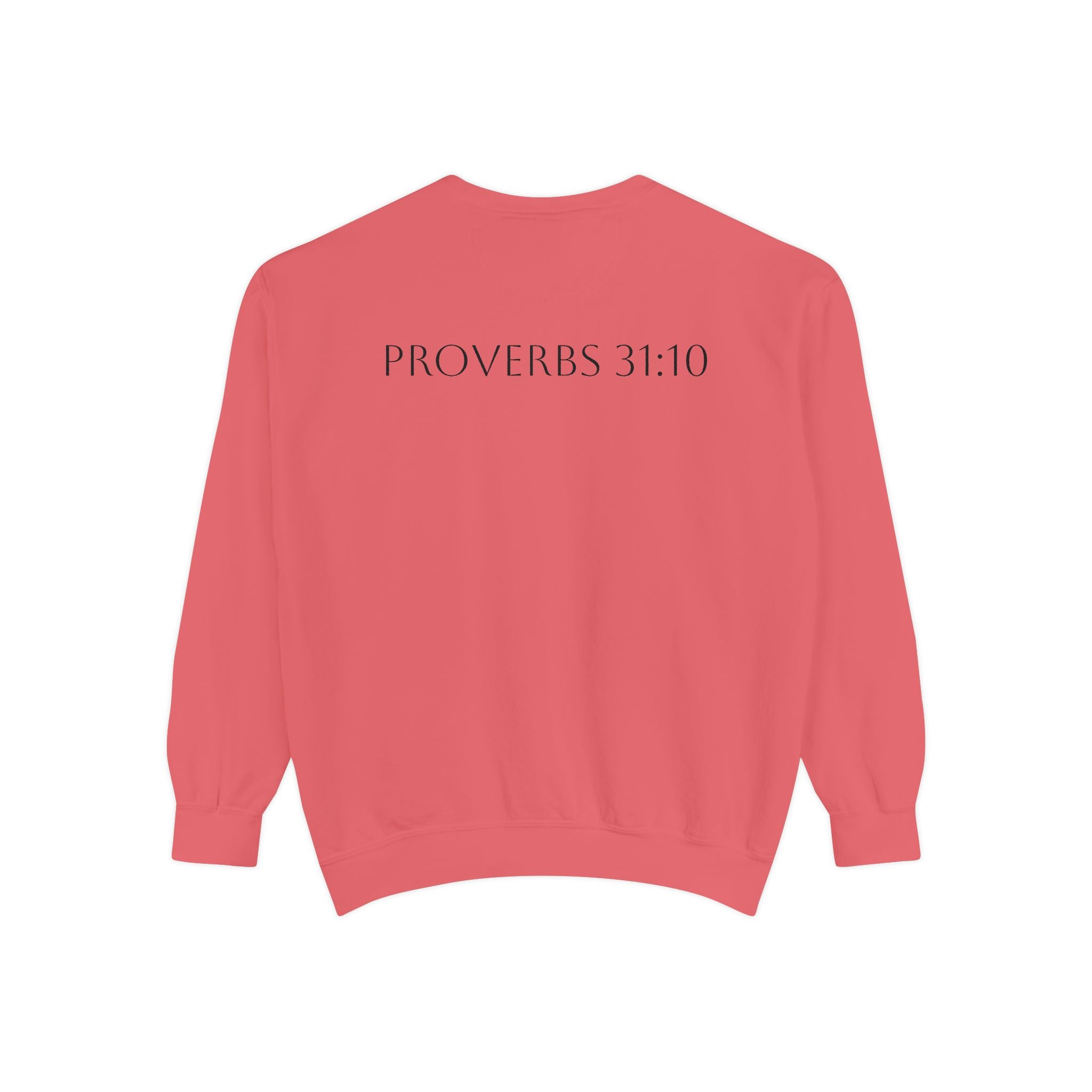 Proverbs 31:10 Sweatshirt — "She Is Far More Precious Than Rubies" Christian Crewneck