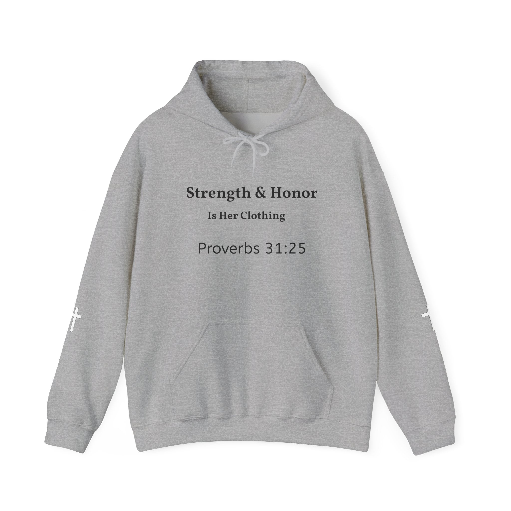 Strength & Honor Proverbs 31:25 Christian Hoodie – Women’s Faith Sweatshirt