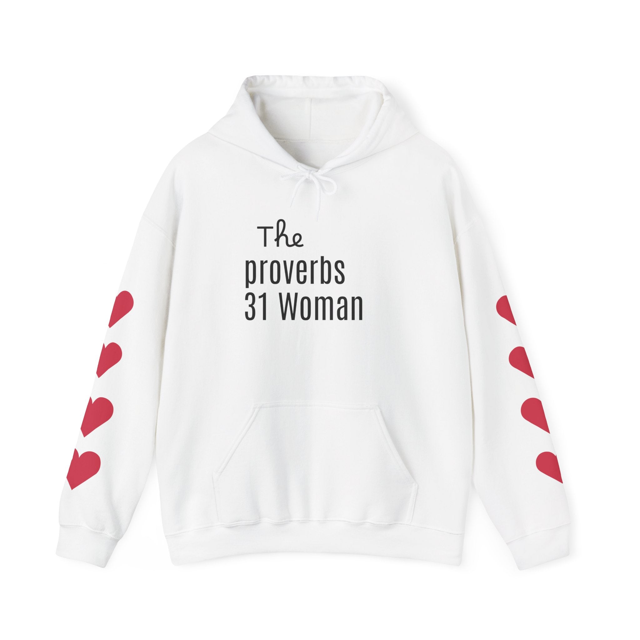 Proverbs 31 Woman Hoodie — Heart Elbow Patch Christian Sweatshirt
