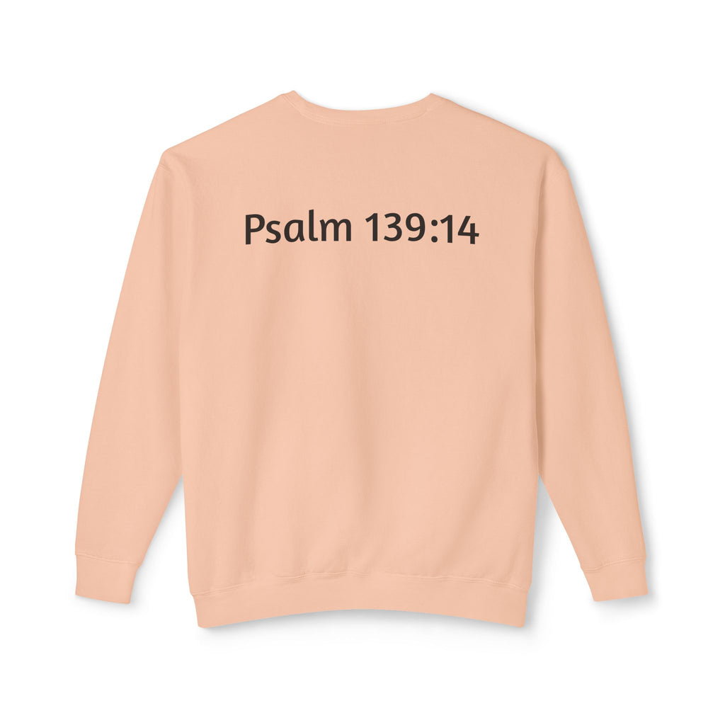 Crewneck Sweatshirt — "Created by God, Wonderfully & Fearfully" (Psalm 139:14)